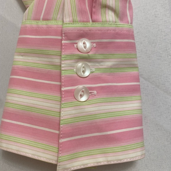 Foxcroft Non-Iron fitted stretch striped button up shirt Size 10 - Picture 7 of 15